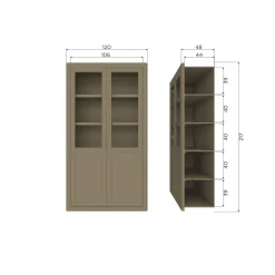 Outlet WOOOD Gunnar buffetkast grenen /mud Matzwart