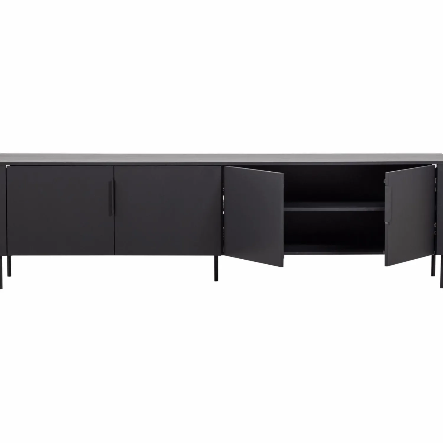 Online WOOOD Gunnar tv meubel 200 cm grenen Matzwart