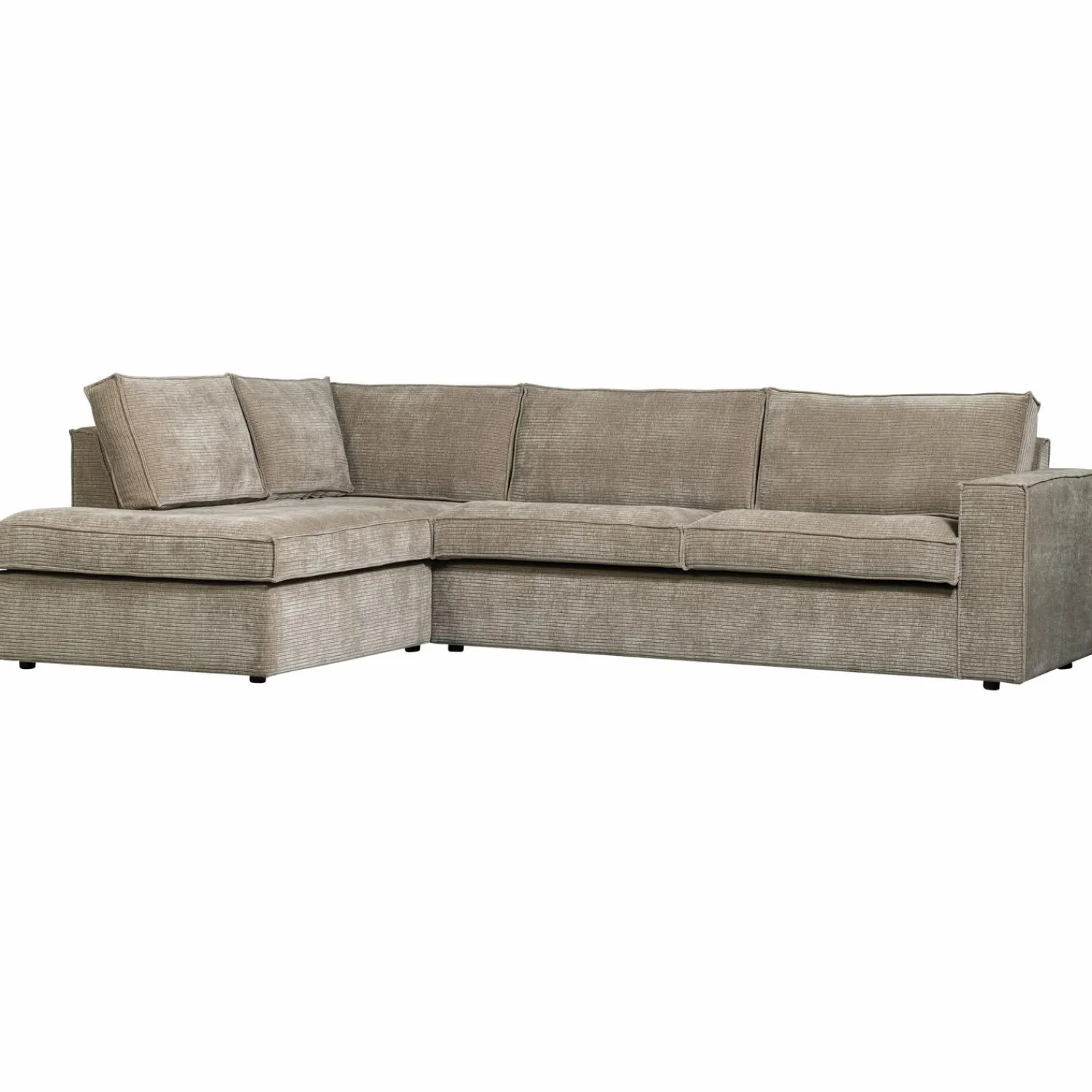 Online WOOOD Hajo hoekbank links ribstof clay Kleigrijs