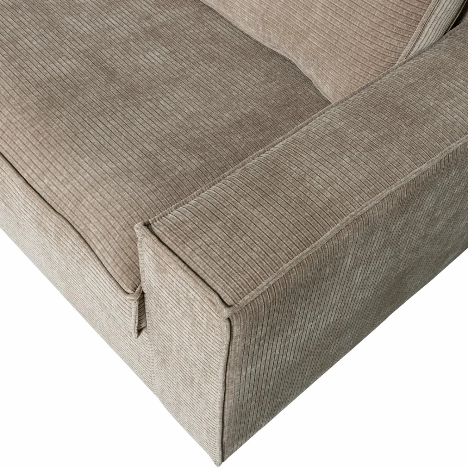 Online WOOOD Hajo hoekbank links ribstof clay Kleigrijs