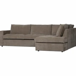 New WOOOD Hajo hoekbank rechts ribstof Taupe