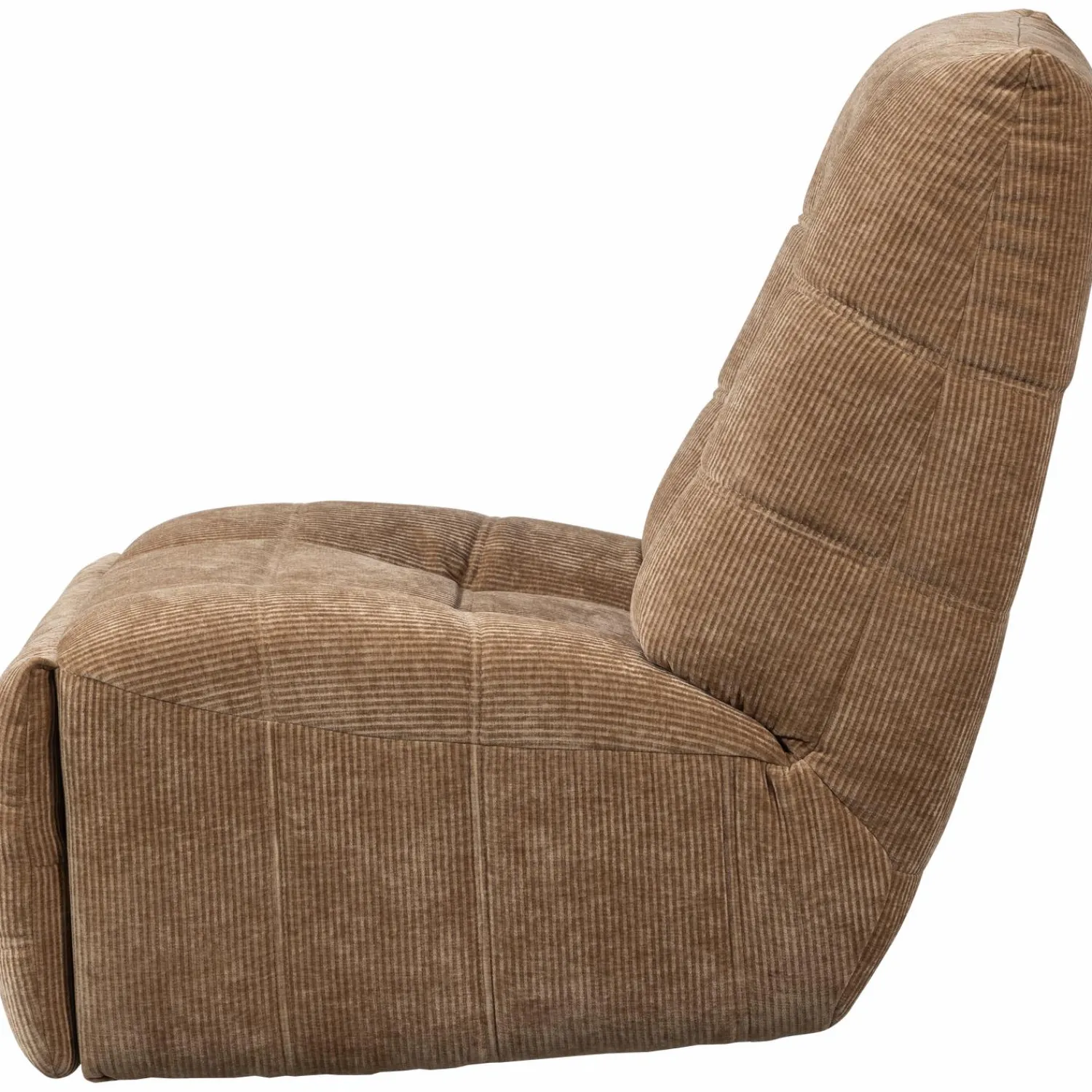 Hot WOOOD Hein relaxfauteuil elektrisch geweven rib Lichtbruin