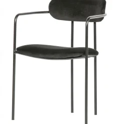 WOOOD Ivy eetkamerstoel velvet zwart