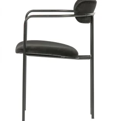 WOOOD Ivy eetkamerstoel velvet zwart