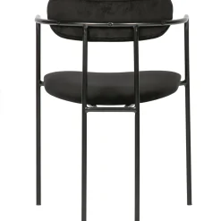 WOOOD Ivy eetkamerstoel velvet zwart