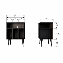 New WOOOD James kastje zwart/walnoot