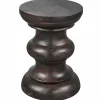 Discount WOOOD Jonah bijzettafel hout donkerbruin 42xø30 cm