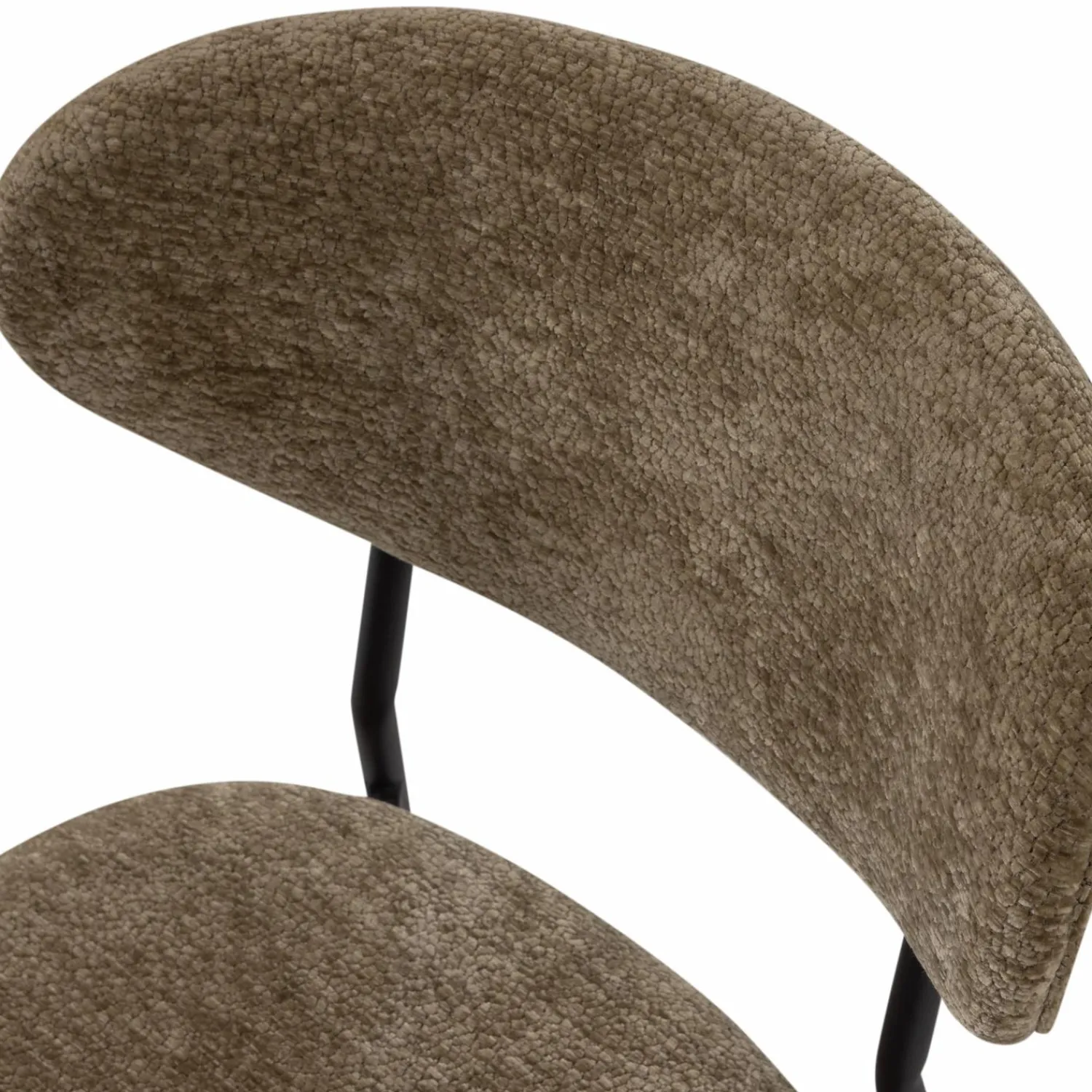 Clearance WOOOD Kjeld eetkamerstoel chenille structuur Groen