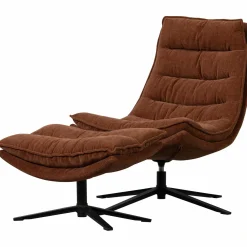 Online WOOOD Kube draaifauteuil met hocker Bruin
