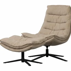 Clearance WOOOD Kube draaifauteuil met hocker Naturel