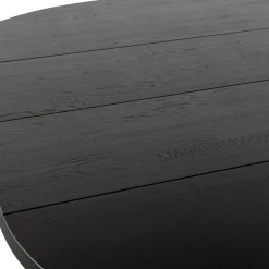 Sale WOOOD Lange Jan uitschuifbare eettafel rond eiken Blacknight