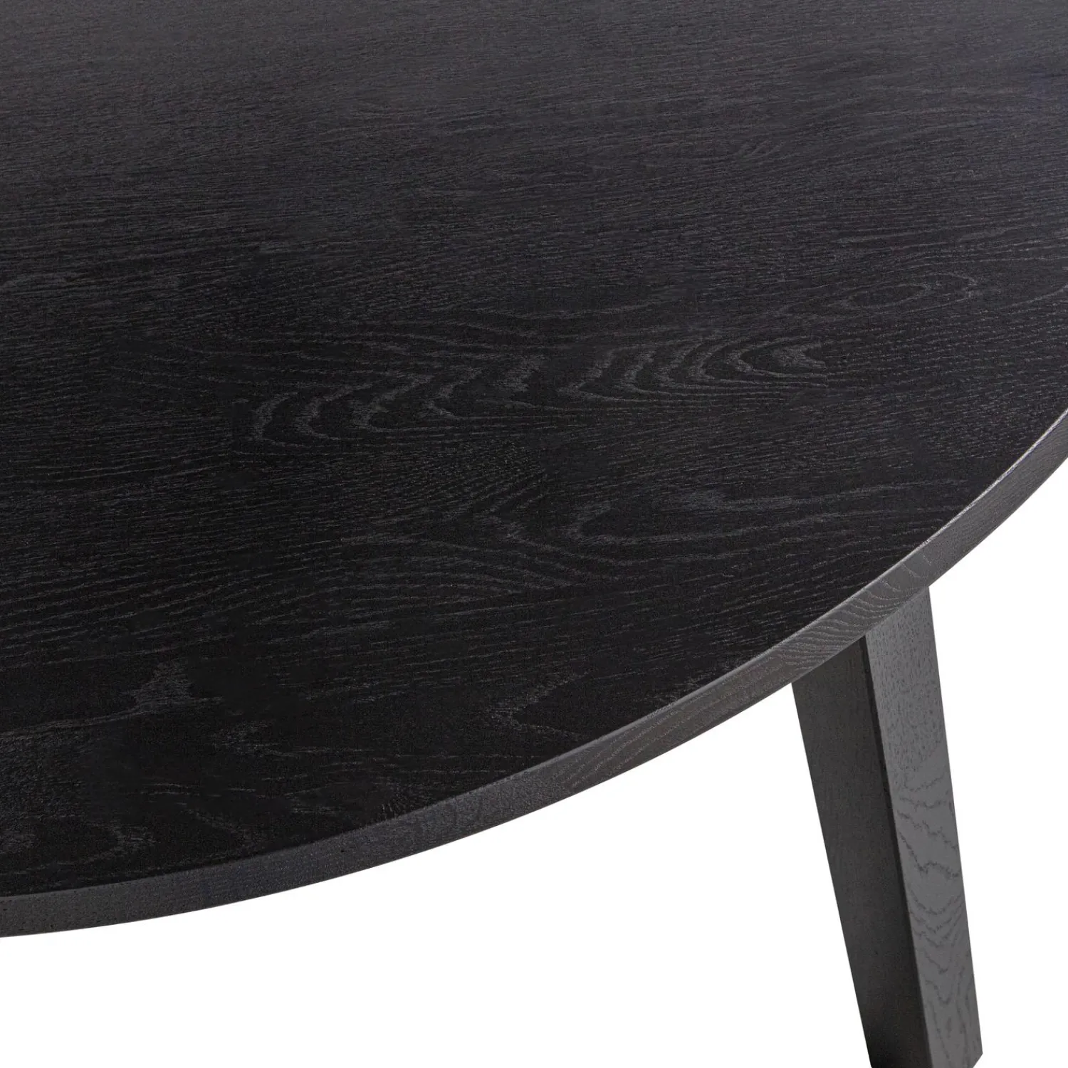 Sale WOOOD Lange Jan uitschuifbare eettafel rond eiken Blacknight