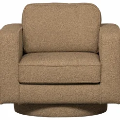 Clearance WOOOD Lazy draaifauteuil bouclé bruin Zand