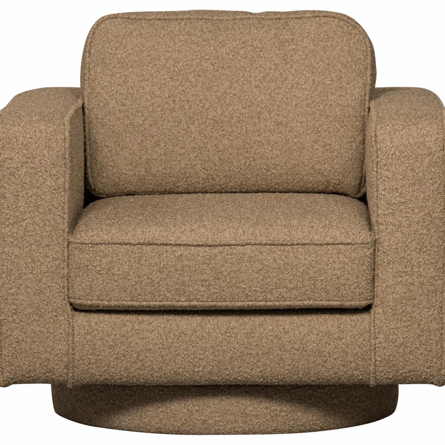 Clearance WOOOD Lazy draaifauteuil bouclé bruin Zand