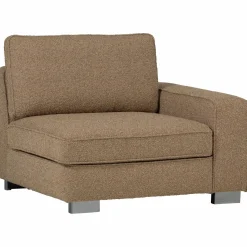 Best WOOOD Lazy 1-zits element met arm rechts bouclé Bruin