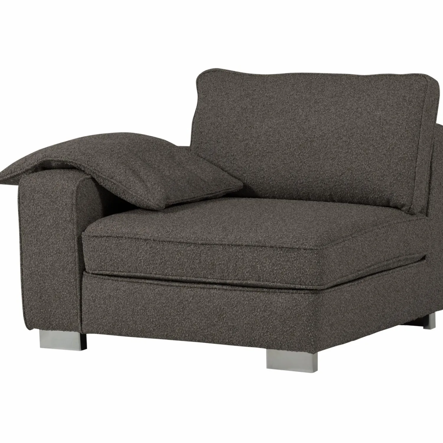 Clearance WOOOD Lazy 1-zits element met arm links bouclé Antraciet