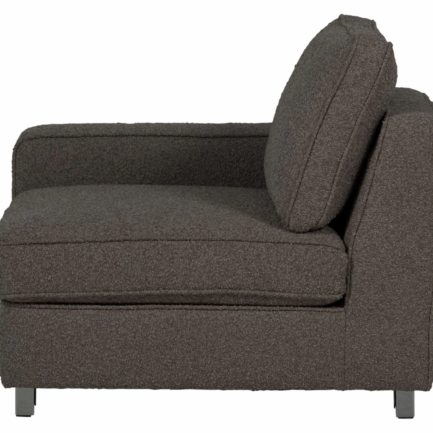 Clearance WOOOD Lazy 1-zits element met arm links bouclé Antraciet