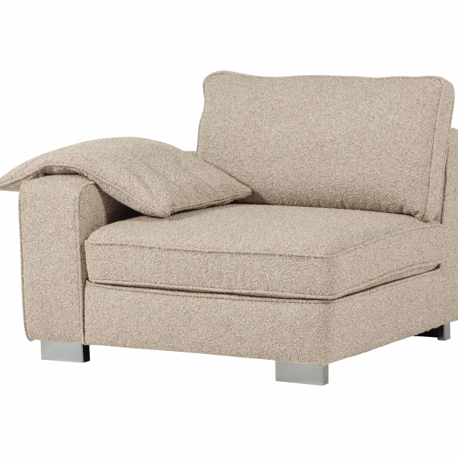 Online WOOOD Lazy 1-zits element met arm links bouclé Naturel