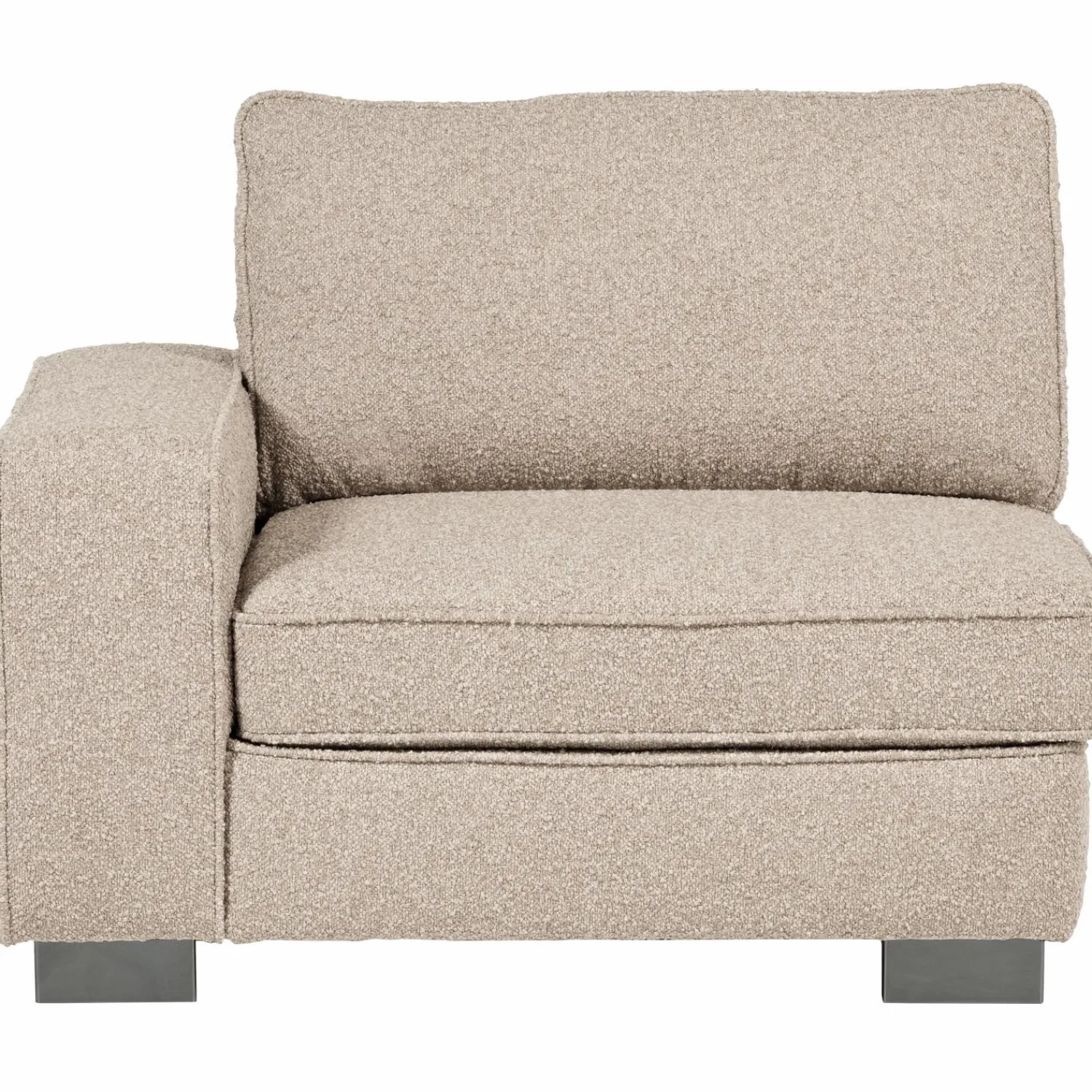 Online WOOOD Lazy 1-zits element met arm links bouclé Naturel