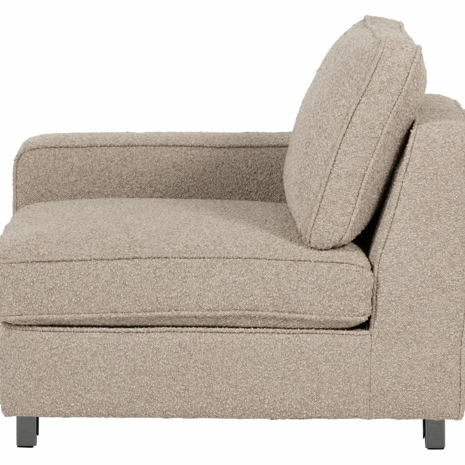 Online WOOOD Lazy 1-zits element met arm links bouclé Naturel