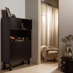 Discount WOOOD Lenny fauteuil in grove textuur Zand