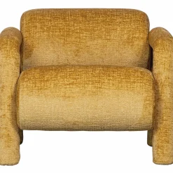 Clearance WOOOD Lenny fauteuil in grove textuur Goud/geel
