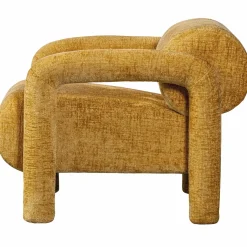 Clearance WOOOD Lenny fauteuil in grove textuur Goud/geel