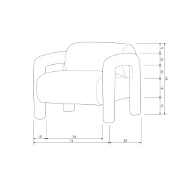 Clearance WOOOD Lenny fauteuil in grove textuur Goud/geel