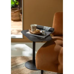 WOOOD Lia bijzettafel metaal Zwart