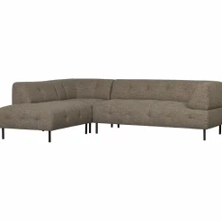 New WOOOD Lloyd hoekbank links grof geweven Donkerbruin melange