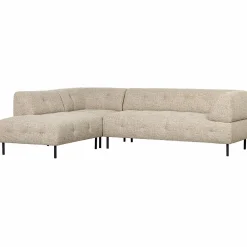 Discount WOOOD Lloyd hoekbank links grof geweven Naturel melange