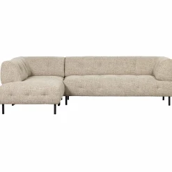 Discount WOOOD Lloyd hoekbank links grof geweven Naturel melange