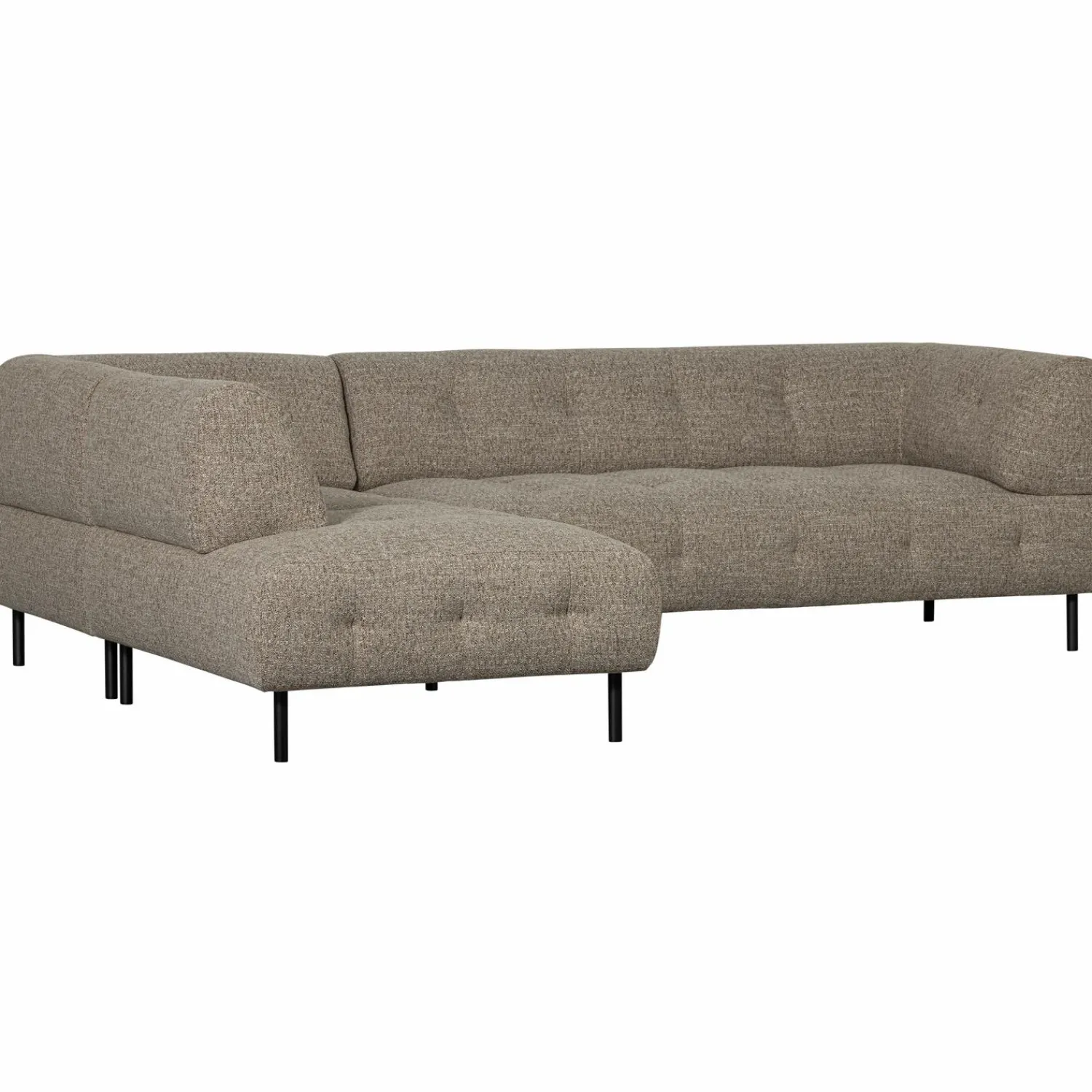 Sale WOOOD Lloyd hoekbank links grof geweven Bruin melange