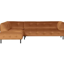 New WOOOD Lloyd hoekbank links velvet Kaneel