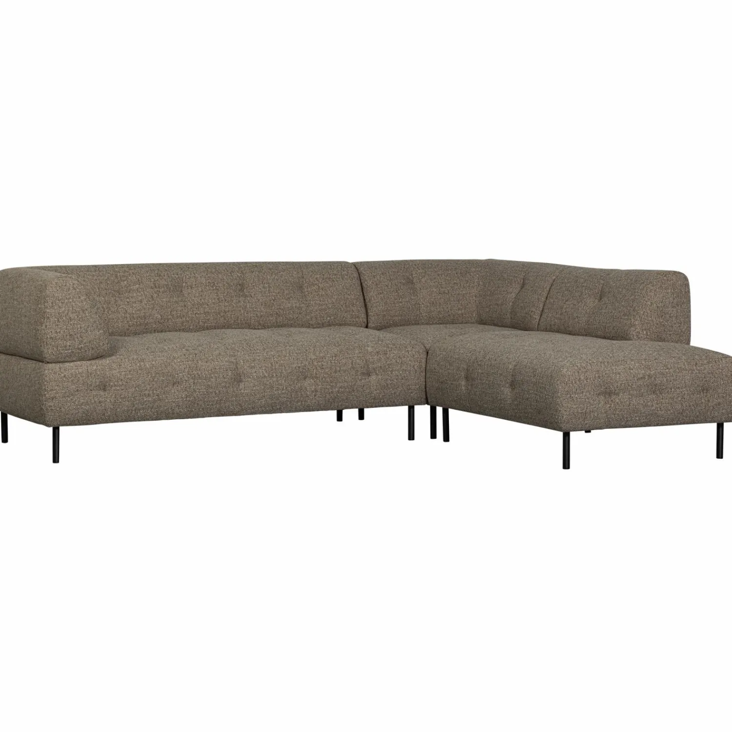 Discount WOOOD Lloyd hoekbank rechts grof geweven Donkerbruin melange