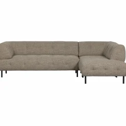 WOOOD Lloyd hoekbank rechts grof geweven Bruin melange