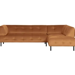 Online WOOOD Lloyd hoekbank rechts velvet Kaneel