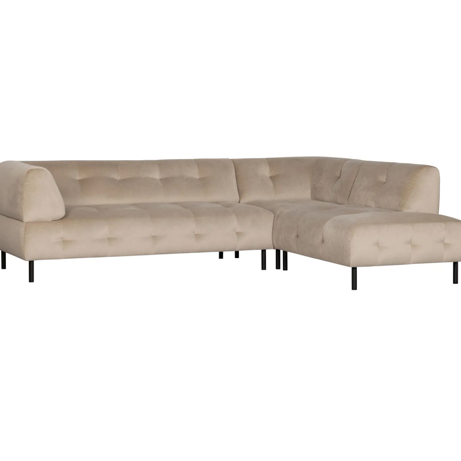 Outlet WOOOD Lloyd hoekbank rechts velvet Zeezout