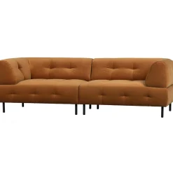 Best WOOOD Lloyd 4-zits bank velvet Kaneel