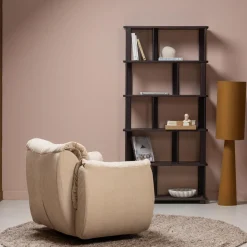 Outlet WOOOD Loft vloerlamp metaal/bouclé 130xø30 cm Tapenade