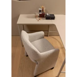 Hot WOOOD Lyric eetkamerstoel met wielen greige