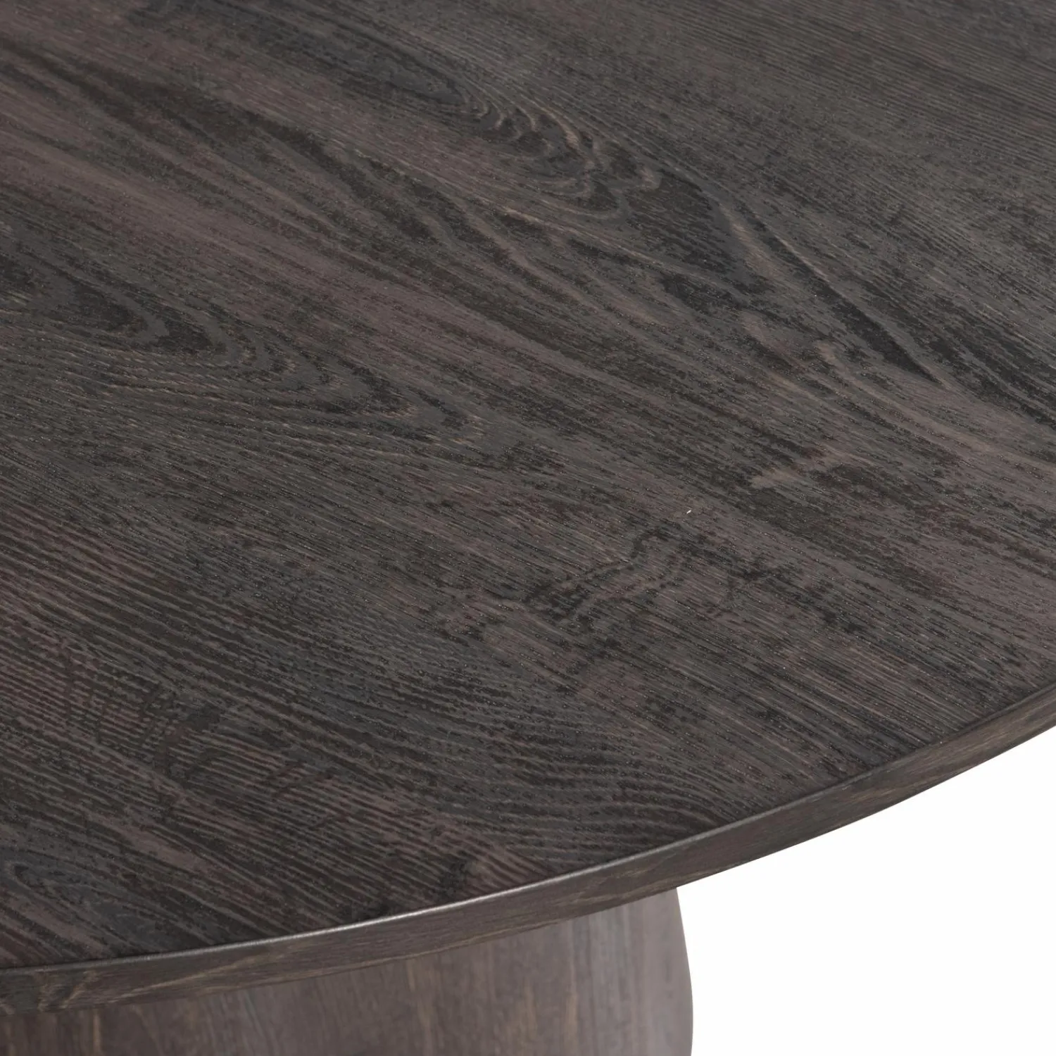 New WOOOD Maan eettafel rond mdf ø120 cm Donkerbruin