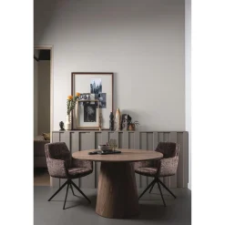 Discount WOOOD Maan eettafel rond mdf ø120 cm Walnoot