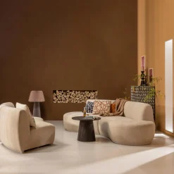 Discount WOOOD Maan salontafel mdf donkerbruin 40xø80 cm