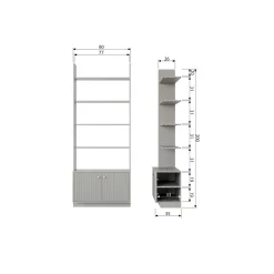 Clearance WOOOD Madu boekenkast grenen wolkengrijs