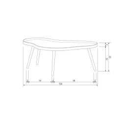 Clearance WOOOD Mae bijzettafel organisch langwerpig hout alpaca