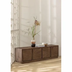 Hot WOOOD Marjon handgevormde vaas glas bruin