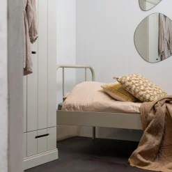 Hot WOOOD Mata 1-persoons bed metaal zand 90x200 cm