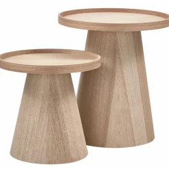 WOOOD Maud bijzettafel conisch hout naturel 38xø39 cm