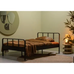 Online WOOOD Mees bed twijfelaar metaal zwart 120x200 cm